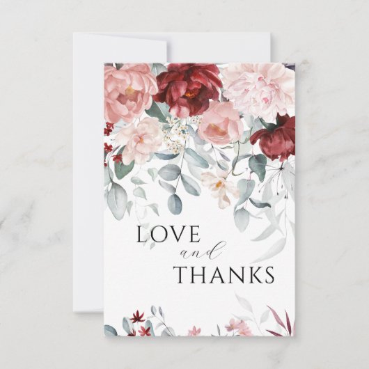 Bourgondië roze liefde & Bedankt bruiloft (Voorkant)