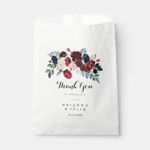 Bourgondië Roze Marine Bloemen Dank u bruiloft Bedankzakje