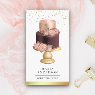 Bourgondië Stof Roze Bloem Cake Gebak Chef Banketb Visitekaartje