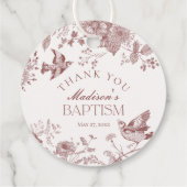 Bourgondië Toile de Jouy  bloemendoop Bedankjes Labels (Achterkant)