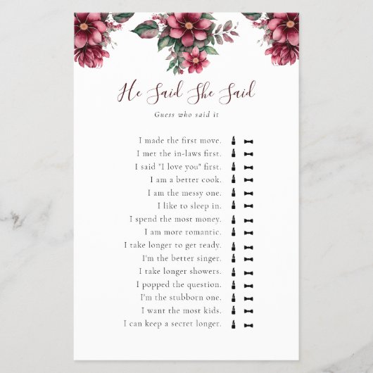 Bourgondië Vrijgezellenfeest Hij zei dat ze spel z Flyer (Voorkant)