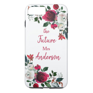 Bourgondië Waterverf Roos Floral de Toekomst Mevro iPhone 8 Plus / 7 Plus Hoesje