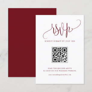 Bourgondië Wij doen moderne kalligrafie bruiloft Q RSVP Kaartje