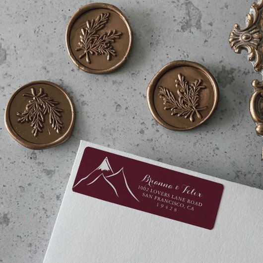 Bourgondië Wit Berg Retouradreslabel Etiket