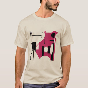 Bourgondië, zwarte geometrische vormen Abstracte M T-shirt