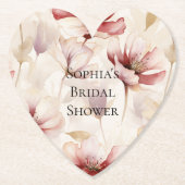 Bourgondiër Creme Lavendel Bloemrijke Bruiloft Fee Kartonnen Onderzetters (Voorkant)