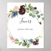 Bourgondiërgoud Geometrische Favorieten Bord Poster (Voorkant)