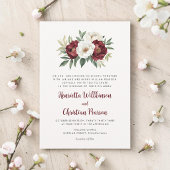 Bourgondisch bloemen bruiloftsinvitaties script