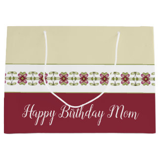 Bourgondisch bloempatroon groot cadeauzakje