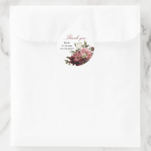 Bourgondisch Boeket Dankjewel Cirkelstickers Ronde Sticker