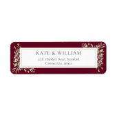 Bourgondisch Botanisch Groene Bladerige Adreslabel Etiket (Voorkant)