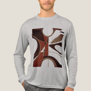 Bourgondisch Bruin Zwart Vet Groot Geometrisch Abs Tri-Blend Shirt