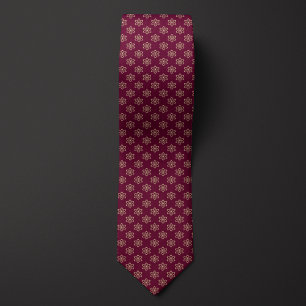Bourgondisch en gouden atoompatroon stropdas