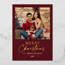Bourgondisch goud folie Zalig Kerstmis Familie Fot