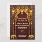 Bourgondisch goud Indische olifanten Hindi tempel Kaart (Voorkant)