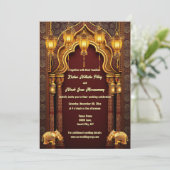 Bourgondisch goud Indische olifanten Hindi tempel Kaart (Staand voorkant)