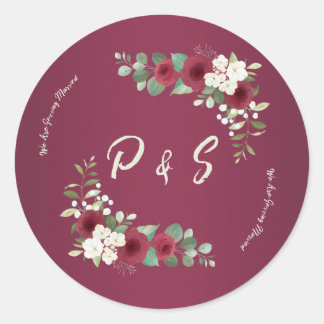 Bourgondisch Gouden Bloemrijke Herfst Winter Tuin Ronde Sticker