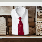 Bourgondisch gouden naampatroon modern script stropdas