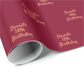 Bourgondisch gouden naamschrift cadeaupapier (Rol Hoek)