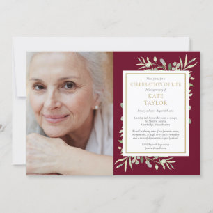 Bourgondisch groen Viering van het leven Foto Kaart