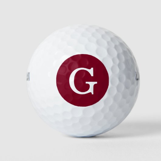 Bourgondisch Initiaal monogram Golfballen (Voorkant)
