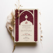 Bourgondisch Ivoor Islamitische bruiloft  Arabesk Kaart