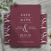 Bourgondisch rood | Romantische Maroon Typografie Save The Date