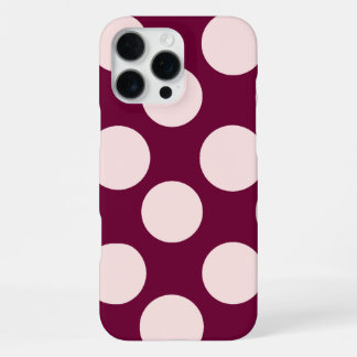 Bourgondisch roze polkadot telefoonhoesje iPhone 16 pro max hoesje