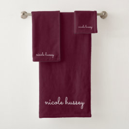 Bourgondisch schrift | Stijlvol monogram Modern Bad Handdoek