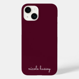 Bourgondisch schrift | Stijlvol monogram Modern Case-Mate iPhone 14 Hoesje