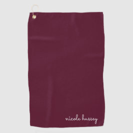 Bourgondisch schrift | Stijlvol monogram Modern Golfhanddoek