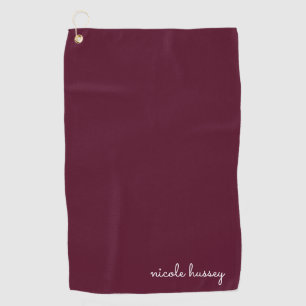 Bourgondisch schrift   Stijlvol monogram Modern Golfhanddoek