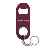 Bourgondisch schrift | Stijlvol monogram Modern Mini Flessenopener (Achterkant)