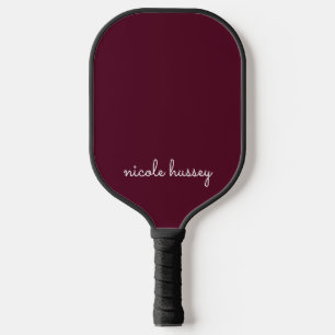 Bourgondisch schrift   Stijlvol monogram Modern Pickleball Paddle