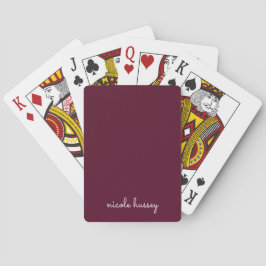 Bourgondisch schrift | Stijlvol monogram Modern Pokerkaarten
