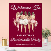 Bourgondisch Script Herfst Bachelorette Party Welk Acryl Bord (Huwelijk)