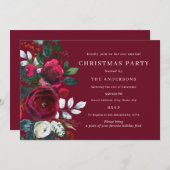 Bourgondisch winterloof Kerstfeest Kaart (Voorkant / Achterkant)