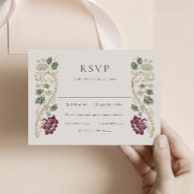 Bourgondische Art Nouveau RSVP kaart met maaltijde
