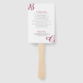 Bourgondische Beginletters Herfst Huwelijksprogram Handwaaier (Achterkant)