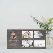 Bourgondische bloem barrel rustieke bedankjes brui bedankkaart (Staand voorkant)