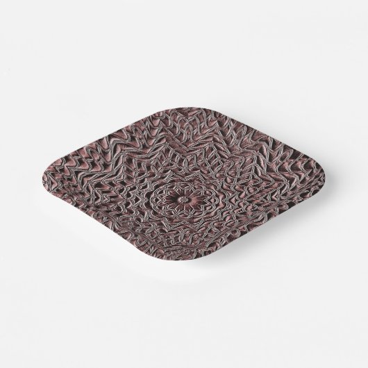 Bourgondische bloem geometrische papieren bord (Gebogen)