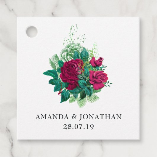  Bourgondische bloemen Bedankjes Labels (Voorkant)