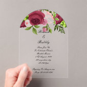 Bourgondische bloemen bruids douche uitnodiging acryl uitnodigingen (Insitu (Draagbaar))