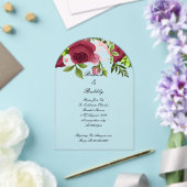 Bourgondische bloemen bruids douche uitnodiging acryl uitnodigingen (Insitu (Huwelijk))