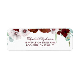 Bourgondische bloemen Elegante bruiloft Etiket