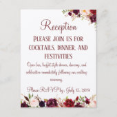 Bourgondische bloemen ontvangst bruiloft bijlage (Voorkant)