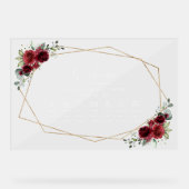 Bourgondische bloemen, rode bloemen, bruiloft tijd acryl bord (Voorkant)