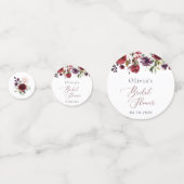 Bourgondische Bloemen, Roze Bloemen, Boho Bruids B Confetti (Achterkanten)