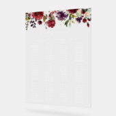 Bourgondische bloemen, Roze bloemen, Zitkaarten Acryl Bord (Hoek)