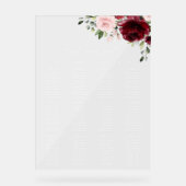 Bourgondische Bloemen, Roze Bloemen, Zitplaatsenka Acryl Bord (Voorkant)